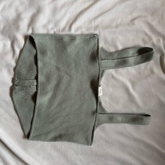 Abercrombie and Fitch Green Knit Corset Crop Tank NWT Large - Picture 3 of 4